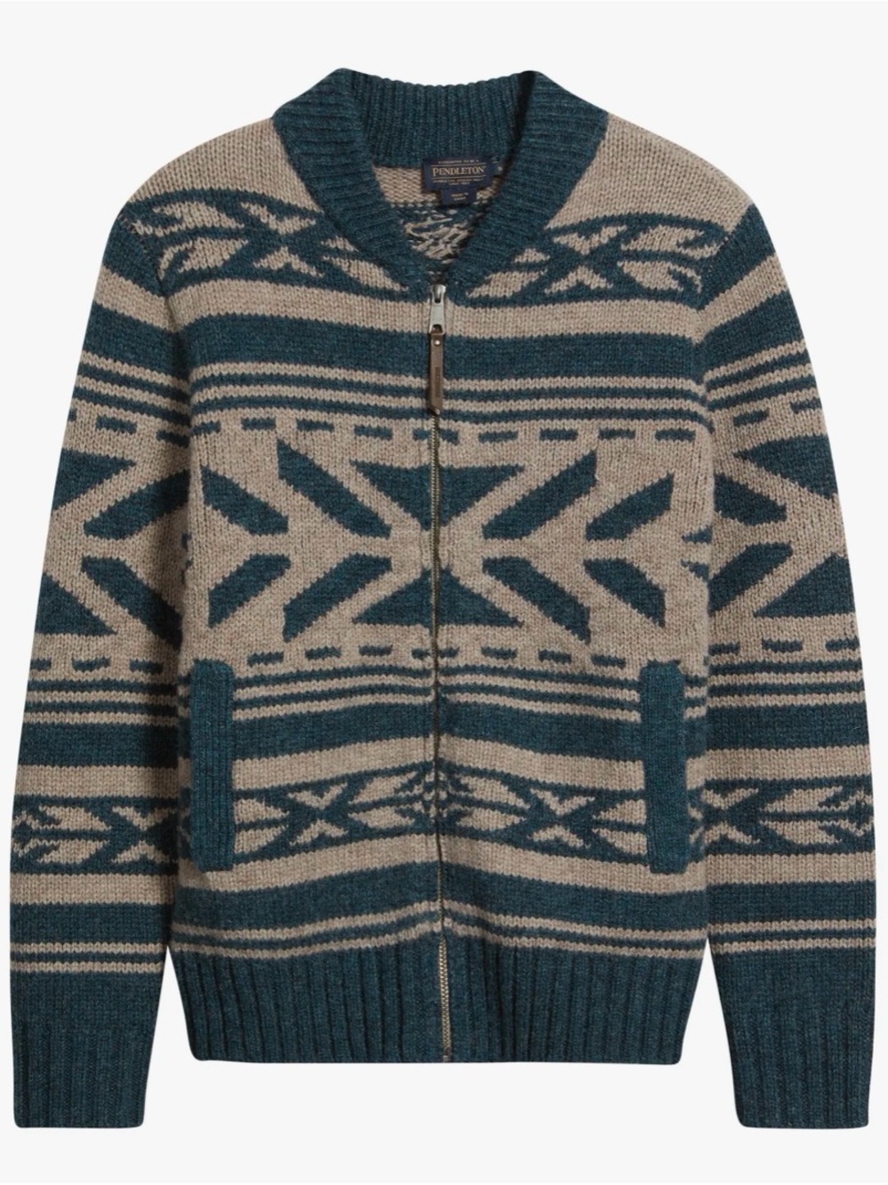 New Pendleton womens 100% wool Zip cardigan Sweater XS S M southwestern